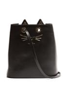 Charlotte Olympia Feline-embellished Leather Bucket Bag