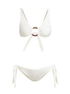 Matchesfashion.com Adriana Degreas - Ruched Hoop Bikini - Womens - White