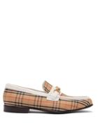 Matchesfashion.com Burberry - Moorely Dalston Vintage Check Canvas Loafers - Mens - White