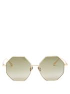 Linda Farrow - Lianas Octagonal 22kt Gold-plated Sunglasses - Womens - Gold