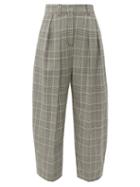 Matchesfashion.com See By Chlo - High Rise Check Print Tapered Trousers - Womens - Grey