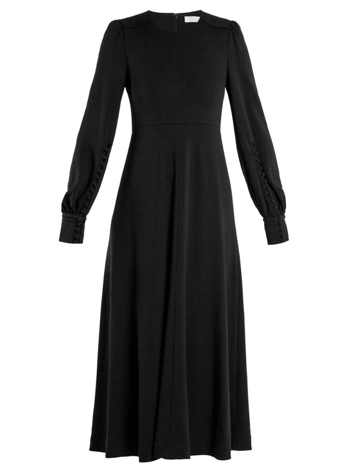 Chloé Long-sleeved Wool-jersey Midi Dress