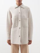 Allude - Point-collar Wool-blend Overshirt - Womens - Beige