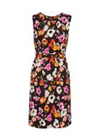 Oscar De La Renta Sleeveless Floral-print Silk Pencil Dress