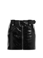 Matchesfashion.com Valentino - Belted Leather Mini Skirt - Womens - Black