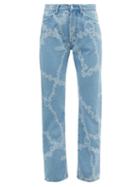 Matchesfashion.com Aries - Lilly Chain Print Straight Leg Jeans - Womens - Denim