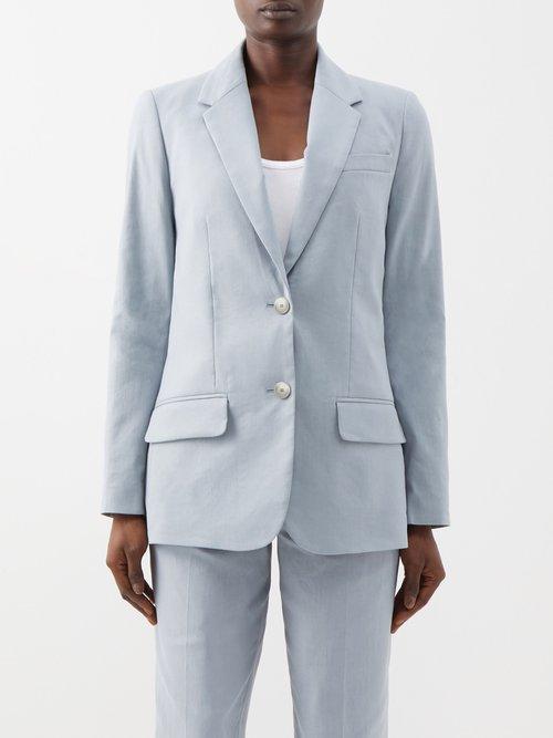 Joseph - Jackie Linen-blend Blazer - Womens - Light Blue
