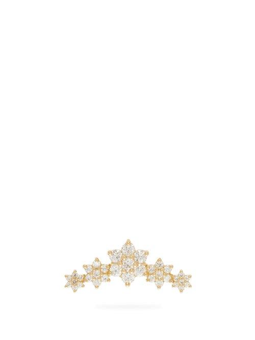Matchesfashion.com Maria Tash - Flower Garland Diamond & 18kt Gold Single Earring - Womens - Gold