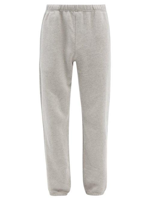 Les Tien - Brushed-back Cotton Track Pants - Mens - Grey