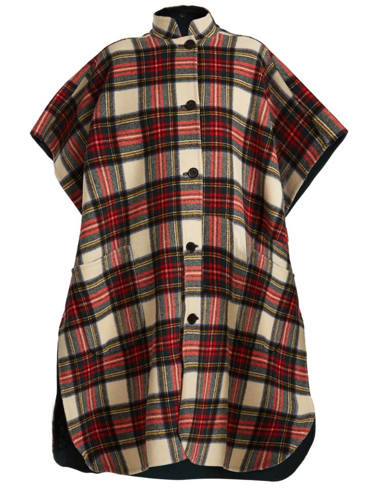 Burberry Reversible Checked Wool-blend Poncho