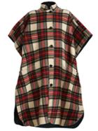 Burberry Reversible Checked Wool-blend Poncho