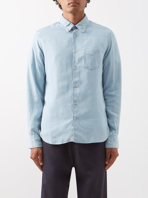 Officine Gnrale - Benoit Patch-pocket Lyocell-twill Shirt - Mens - Blue