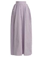 Rochas Striped Cotton-poplin Maxi Skirt