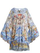 Matchesfashion.com Camilla - Geisha Gateways Silk Dress - Womens - Blue White
