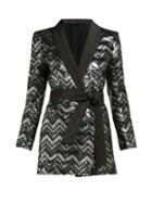 Matchesfashion.com Blaz Milano - Funky Fred Zigzag Silk Blend Blazer Mini Dress - Womens - Silver Multi