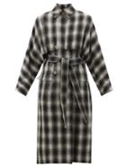 Altuzarra - Hitchcock Ombr-check Wool-blend Trench Coat - Womens - Black White