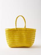 Dragon Diffusion - Triple Jump Mini Woven-leather Basket Bag - Womens - Yellow