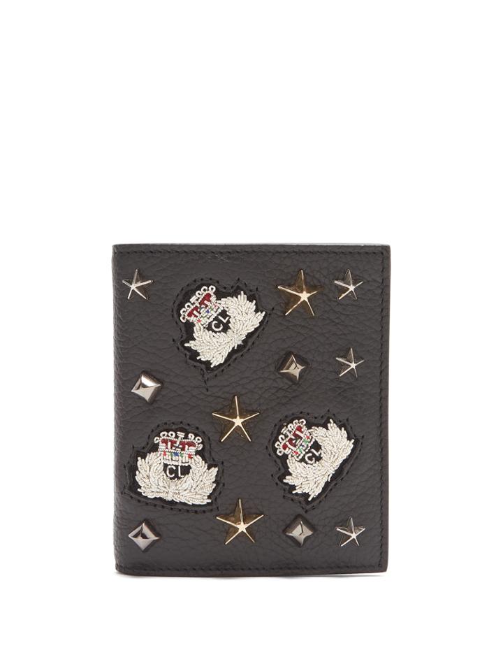 Christian Louboutin Paros Embellished Bi-fold Leather Wallet