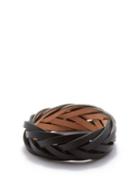Loewe - Foiled-logo Braided-leather Bracelet - Womens - Black