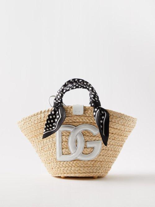 Dolce & Gabbana - Kendra Logo-appliqu Straw Tote Bag - Womens - Natural
