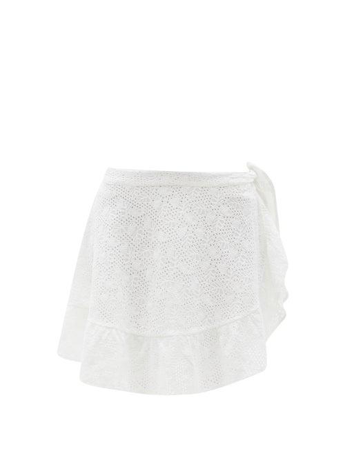 Matchesfashion.com Solid & Striped - The Corey Crocheted-lace Pareo Skirt - Womens - White