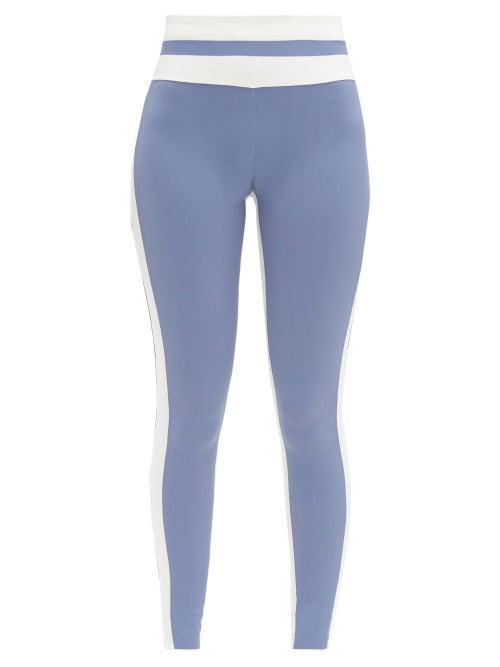 Matchesfashion.com Vaara - Flo High-rise Bi-colour Leggings - Womens - Blue White