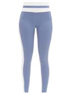 Matchesfashion.com Vaara - Flo High-rise Bi-colour Leggings - Womens - Blue White