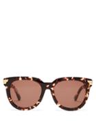 Matchesfashion.com Bottega Veneta - Round Tortoiseshell-acetate Sunglasses - Womens - Tortoiseshell