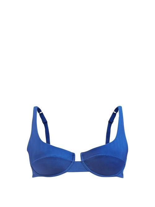 Matchesfashion.com Fisch - Coquillage Underwired Bikini Top - Womens - Blue