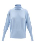 Johnstons Of Elgin - Roll-neck Cashmere Sweater - Womens - Light Blue