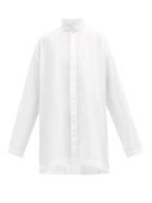 Eskandar - Stand-collar Cotton-poplin Shirt - Womens - White