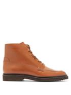 Matchesfashion.com Tod's - Lace Up Leather Ankle Boots - Womens - Tan