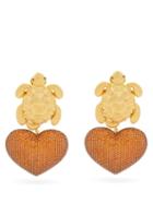 Matchesfashion.com Begum Khan - Turtle In Love 24kt Gold-plated Clip Earrings - Womens - Orange Gold