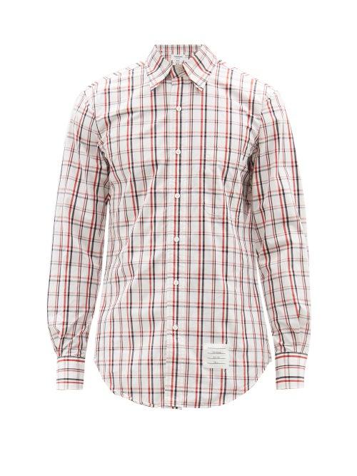 Thom Browne - Checked Cotton-poplin Shirt - Mens - Red Multi