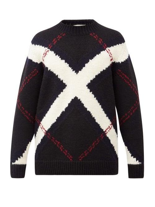 Matchesfashion.com Alexander Mcqueen - Flag-intarsia Wool-blend Sweater - Mens - Ivory Multi
