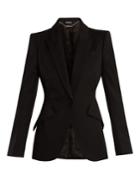 Alexander Mcqueen Single-breasted Grain De Poudre Wool Jacket