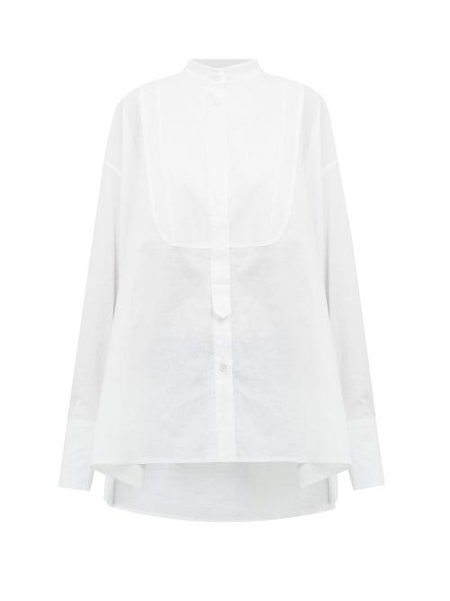Matchesfashion.com Ann Demeulemeester - Bib-panel Cotton-voile Shirt - Womens - White