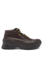 Jil Sander - Exaggerated-sole Leather Boots - Womens - Dark Brown