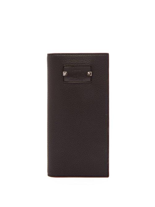 Matchesfashion.com Christian Louboutin - Naxos Spike Embellished Grained Leather Wallet - Mens - Black