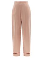 Asceno - London Sandwashed-silk Pyjama Trousers - Womens - Light Pink