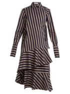 Palmer/harding Wrap-style Striped Cotton Dress