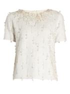 Ashish Sequin-embellished Short-sleeved Cotton Top