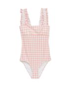 Matchesfashion.com Ephemera - Ruffled-strap Gingham Swimsuit - Womens - Pink Print