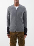 Comme Des Garons Shirt - Sleeve-panel Wool Cardigan - Mens - Grey