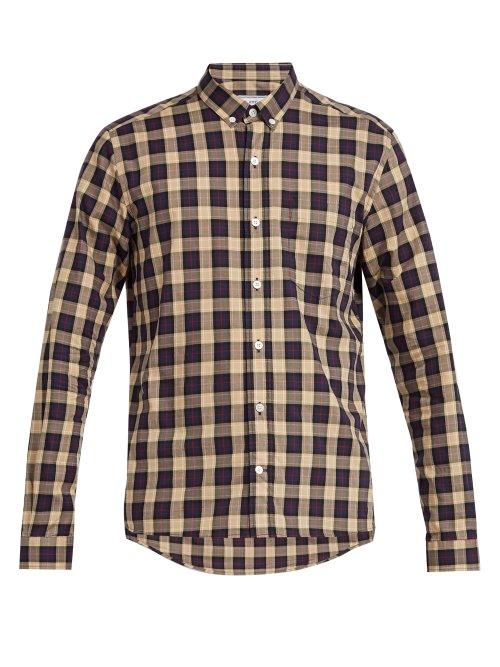 Matchesfashion.com Ami - Checked Cotton Shirt - Mens - Brown Multi