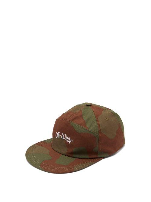 Matchesfashion.com Off-white - Camouflage Print Cotton Baseball Cap - Mens - Khaki