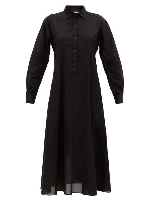 Matchesfashion.com Three Graces London - Fallon Cotton-gauze Shirt Dress - Womens - Black