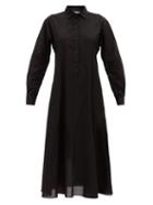 Matchesfashion.com Three Graces London - Fallon Cotton-gauze Shirt Dress - Womens - Black