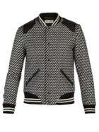 Saint Laurent Leather-trimmed Knitted Bomber Jacket