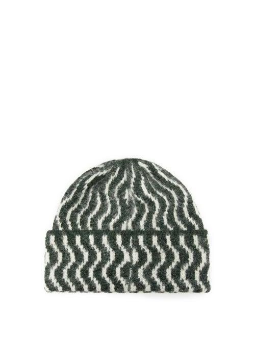 Shrimps - Carola Striped Alpaca-blend Beanie Hat - Womens - Green
